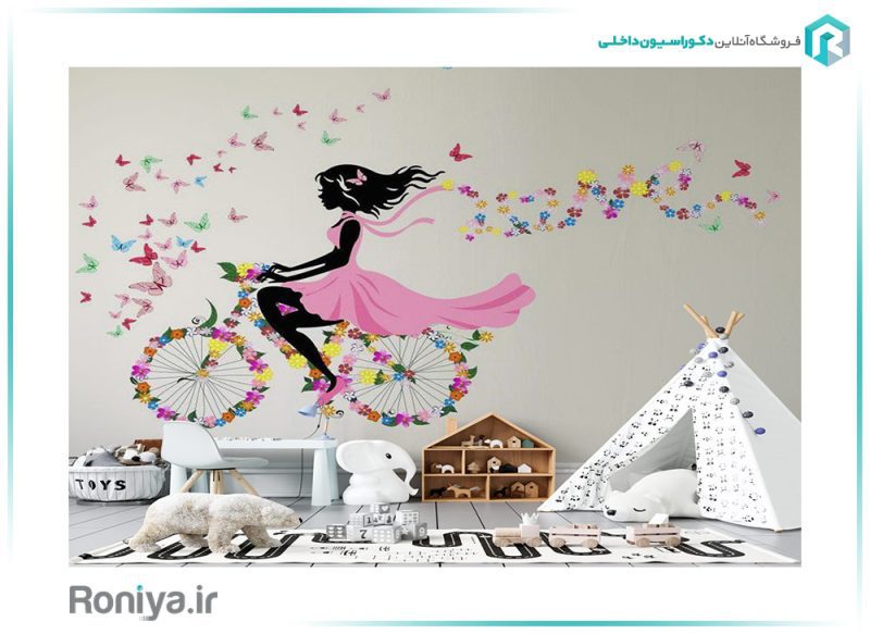 پوستر دختر دوچرخه سوار کارتونی CN-0146