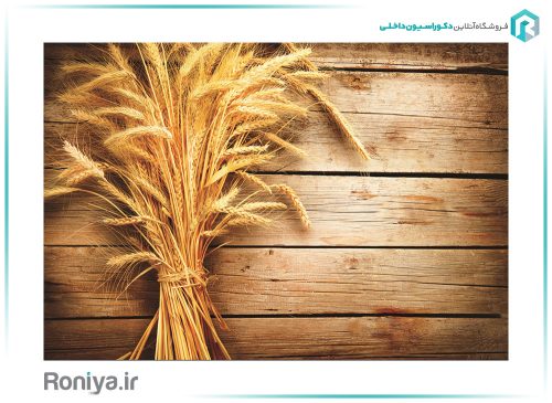 پوستر دیواری طرح چوب و خوشه گندم 3DF-337 3 پوستر دیواری طرح چوب و خوشه گندم 3DF-337