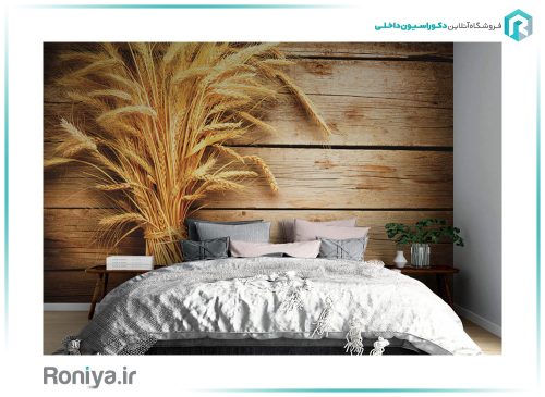 پوستر دیواری طرح چوب و خوشه گندم 3DF-337