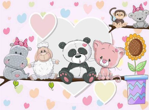 پوستر دیواری کودک طرح حیوانات و گل آفتاب گردان کد CN-107 2 پوستر دیواری کودک طرح حیوانات و گل آفتاب گردان کد CN-107