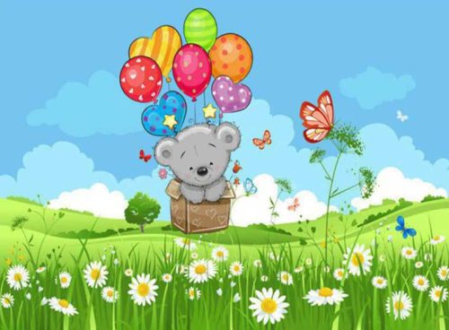 پوستر دیواری کودک طرح خرس و بادکنک کد CN-103 2 پوستر دیواری کودک طرح خرس و بادکنک کد CN-103