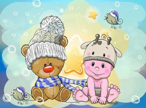 پوستر دیواری کودک طرح خرس و کودک کد CN-104 2 پوستر دیواری کودک طرح خرس و کودک کد CN-104