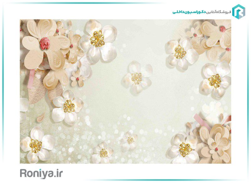 پوستر دیواری گل ریز 3DF-395 2 پوستر دیواری گل ریز 3DF-395