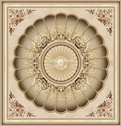 پوستر سقفی سه بعدی کرم قهوه ای LS-086 2 پوستر سقفی سه بعدی کرم قهوه ای LS-086