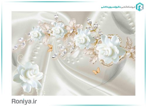 پوستر سه بعدی رز سفید 3DF-359 3 پوستر سه بعدی رز سفید 3DF-359