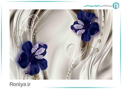 پوستر سه بعدی گل سرمه ای 3DF-389