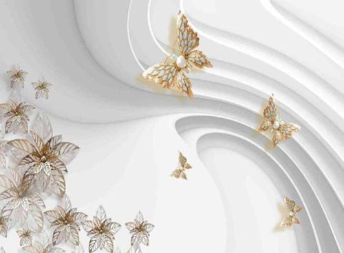 پوستر سه بعدی گل و پروانه 3DF-380 4 پوستر سه بعدی گل و پروانه 3DF-380