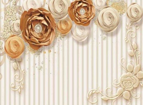 پوستر سه بعدی گل کرم قهوه ای 3DF-585 5 پوستر سه بعدی گل کرم قهوه ای 3DF-585