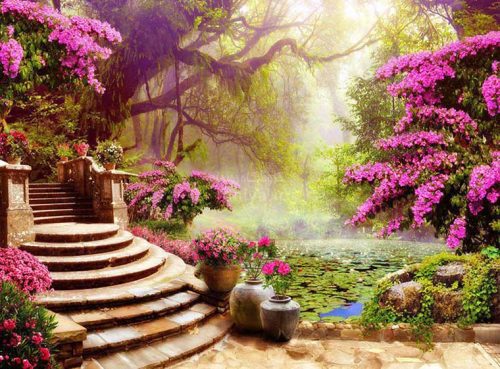 پوستر دیواری شکوفه های بنفش کد NT.184 2 پوستر دیواری شکوفه های بنفش کد NT.184