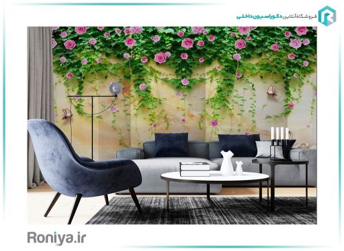 پوستر گل رز صورتی 3DF-386 2 پوستر گل رز صورتی 3DF-386