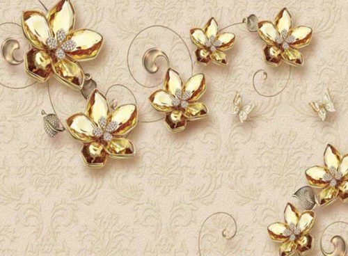 پوستر گل طلایی پذیرایی 3DF-583 5 پوستر گل طلایی پذیرایی 3DF-583