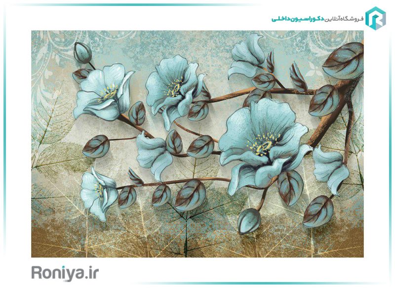 پوستر گل های آبی 3DF-370