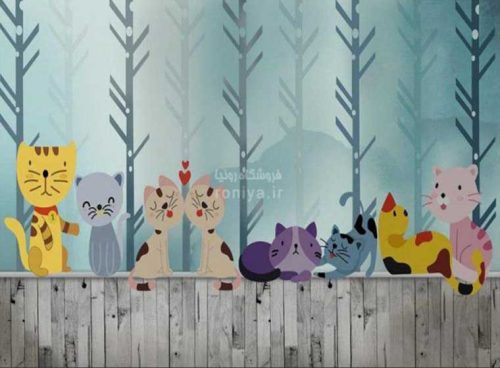 پوستر دیواری اتاق کودک گربه CN-097 4 پوستر دیواری اتاق کودک گربه CN-097