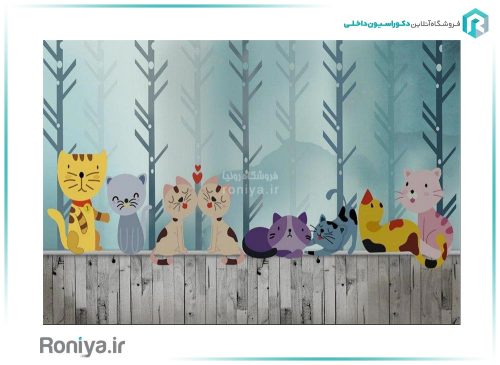 پوستر دیواری اتاق کودک گربه CN-097 3 پوستر دیواری اتاق کودک گربه CN-097