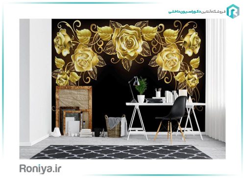 پوستر دیواری مشکی و طلایی 3DF-281 6 پوستر دیواری مشکی و طلایی 3DF-281