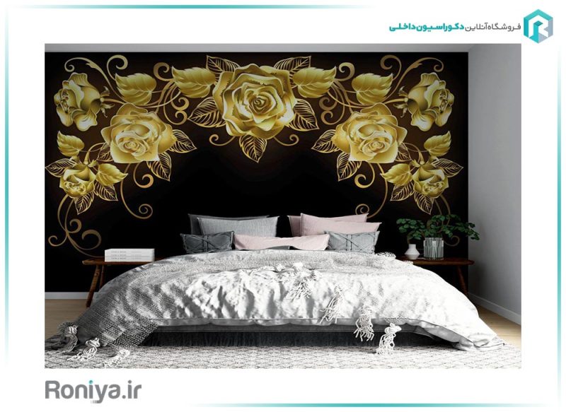 پوستر دیواری مشکی و طلایی 3DF-281