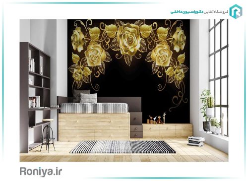 پوستر دیواری مشکی و طلایی 3DF-281 3 پوستر دیواری مشکی و طلایی 3DF-281