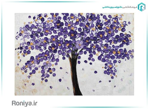 پوستر دیواری نقاشی برجسته RT-161 4 پوستر دیواری طرح درخت گل