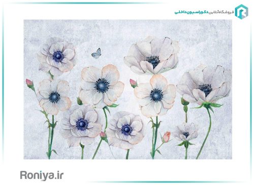 پوستر سه بعدی اتاق خواب 3DF-250 6 پوستر دیواری گل و پروانه