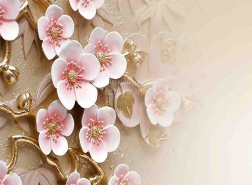 پوستر سه بعدی گل صورتی 3DF-586 5 پوستر سه بعدی گل صورتی 3DF-586