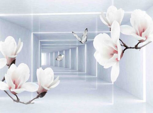 پوستر سه بعدی گل سفید 3DF-307 10 پوستر سه بعدی گل سفید 3DF-307