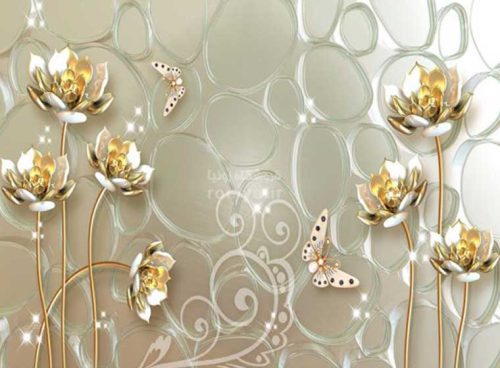 پوستر سه بعدی گل برجسته طلایی 3DF-247 7 پوستر سه بعدی گل برجسته طلایی 3DF-247