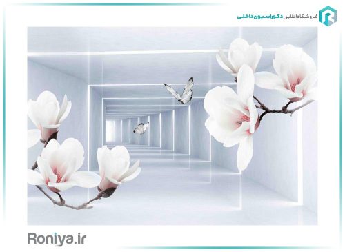 پوستر سه بعدی گل سفید 3DF-307 9 پوستر سه بعدی گل سفید 3DF-307