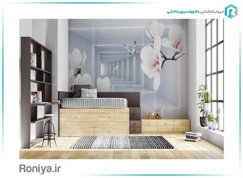 پوستر سه بعدی گل سفید 3DF-307 6 پوستر سه بعدی گل سفید 3DF-307