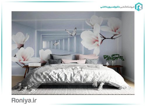 پوستر سه بعدی گل سفید 3DF-307 5 پوستر سه بعدی گل سفید 3DF-307