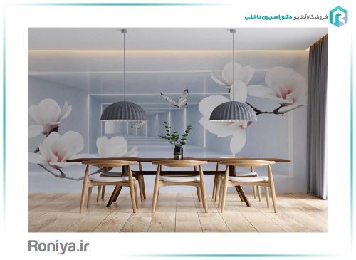 پوستر سه بعدی گل سفید 3DF-307 2 پوستر سه بعدی گل سفید 3DF-307