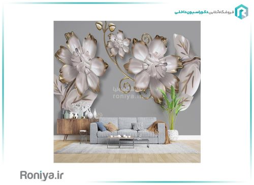 پوستر سه بعدی گل طوسی 3DF-270 5 پوستر سه بعدی گل طوسی 3DF-270