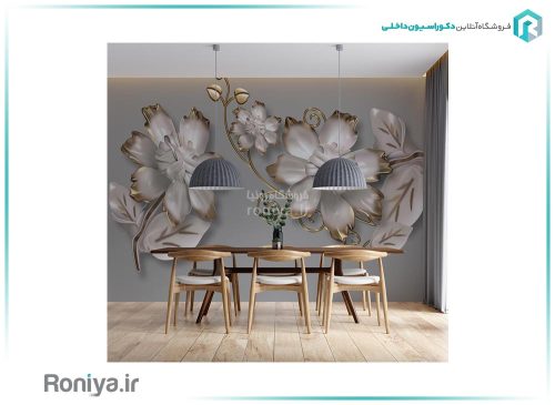 پوستر سه بعدی گل طوسی 3DF-270 3 پوستر سه بعدی گل طوسی 3DF-270