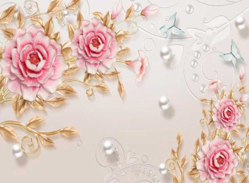 پوستر گل صورتی 3DF-322 5 پوستر گل صورتی 3DF-322