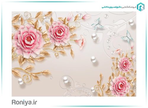 پوستر گل صورتی 3DF-322 4 پوستر گل صورتی 3DF-322