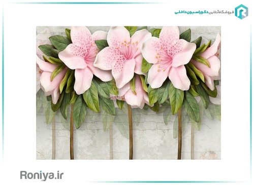 پوستر گل صورتی برجسته 3DF-248 3 پوستر گل صورتی برجسته 3DF-248