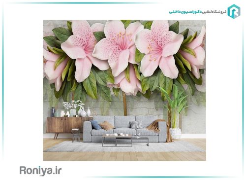 پوستر گل صورتی برجسته 3DF-248 2 پوستر گل صورتی برجسته 3DF-248