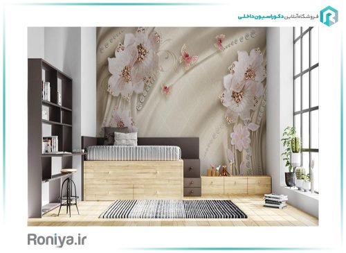 پوستر گل و پروانه سه بعدی 3DF-286 2 پوستر گل و پروانه سه بعدی 3DF-286