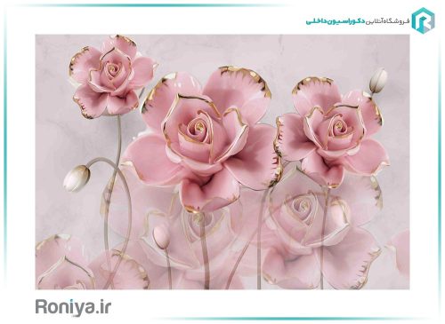 پوستر گلهای رز صورتی 3DF-287