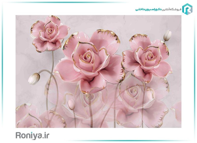 پوستر گلهای رز صورتی 3DF-287