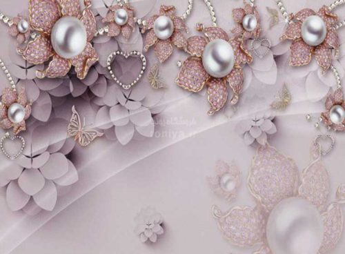 پوستر دیواری سه بعدی طرح گل بنفش و مروارید کد 3DF 255 2 پوستر دیواری سه بعدی طرح گل بنفش و مروارید کد 3DF 255