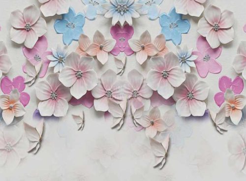 پوستر دیواری سه بعدی طرح گل های سه رنگ کد 3DF 252 2 پوستر دیواری سه بعدی طرح گل های سه رنگ کد 3DF 252