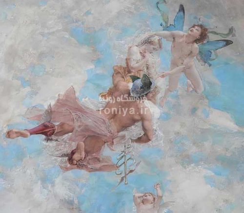 پوستر سقفی آبرنگی فرشتهCode-LS-107 2 پوستر سقفی آبرنگی فرشتهCode-LS-107