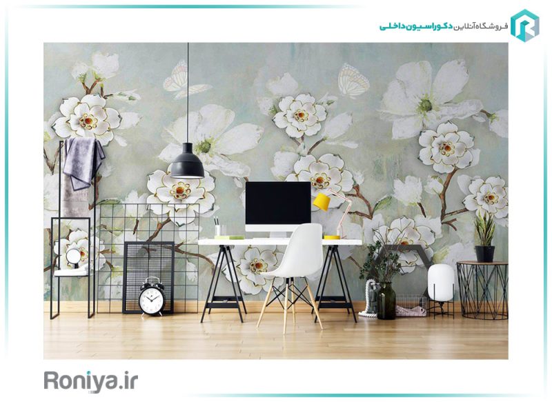 کاغذ دیواری 3 بعدی گل 3DF-435 2 کاغذ دیواری 3 بعدی گل 3DF-435