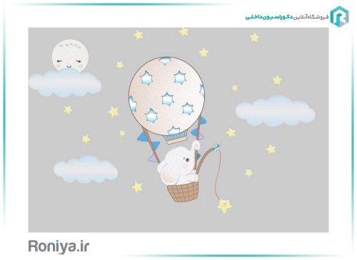 کاغذ دیواری سه بعدی ماه و ستاره اتاق کودک CN-0164