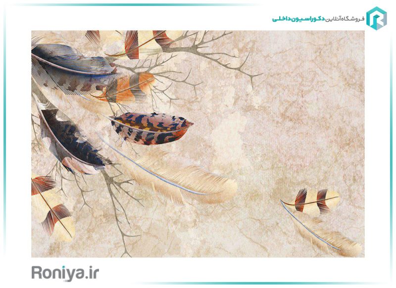 کاغذ دیواری سه بعدی مدرن طرح پر 3DF-361 2 کاغذ دیواری سه بعدی مدرن طرح پر 3DF-361