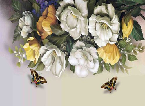 کاغذ دیواری سه بعدی گل 3DF-373