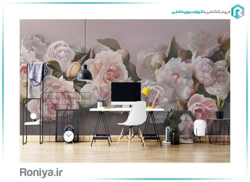 کاغذ دیواری سه بعدی گل رز صورتی 3DF-413 2 کاغذ دیواری سه بعدی گل رز صورتی 3DF-413