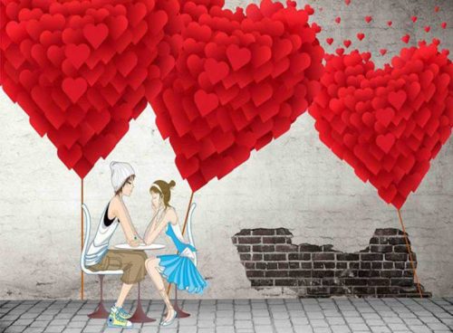 کاغذ دیواری عاشقانه برای اتاق خواب CN-0135 5 کاغذ دیواری عاشقانه برای اتاق خواب CN-0135