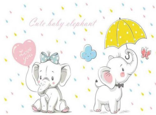 کاغذ دیواری فیل برای اتاق کودک CN-0152 3 کاغذ دیواری فیل برای اتاق کودک CN-0152