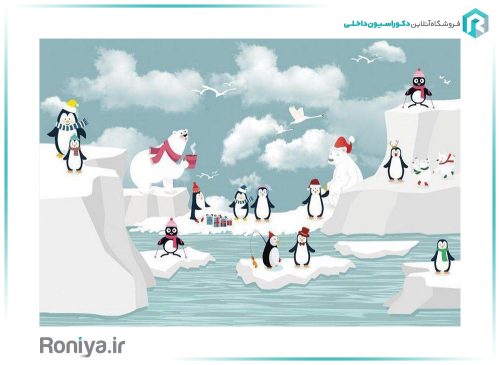 کاغذ طرح پنگوئن اتاق خواب کودک CN-0158 2 کاغذ طرح پنگوئن اتاق خواب کودک CN-0158